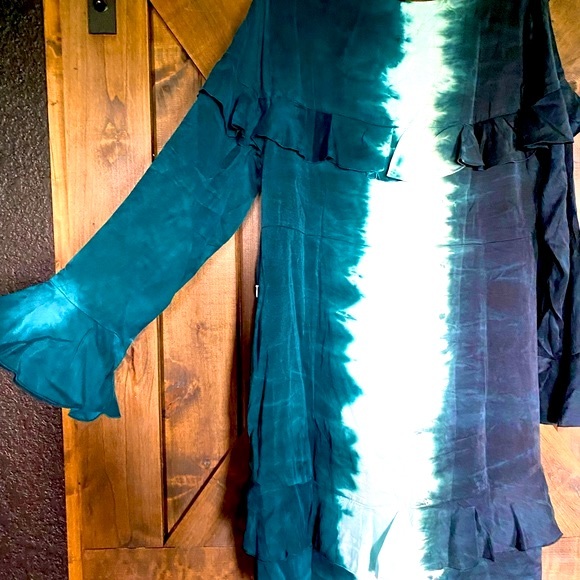 Chaser Ruffled Silk Tie Dye Mini Dress NWT - Picture 8 of 16